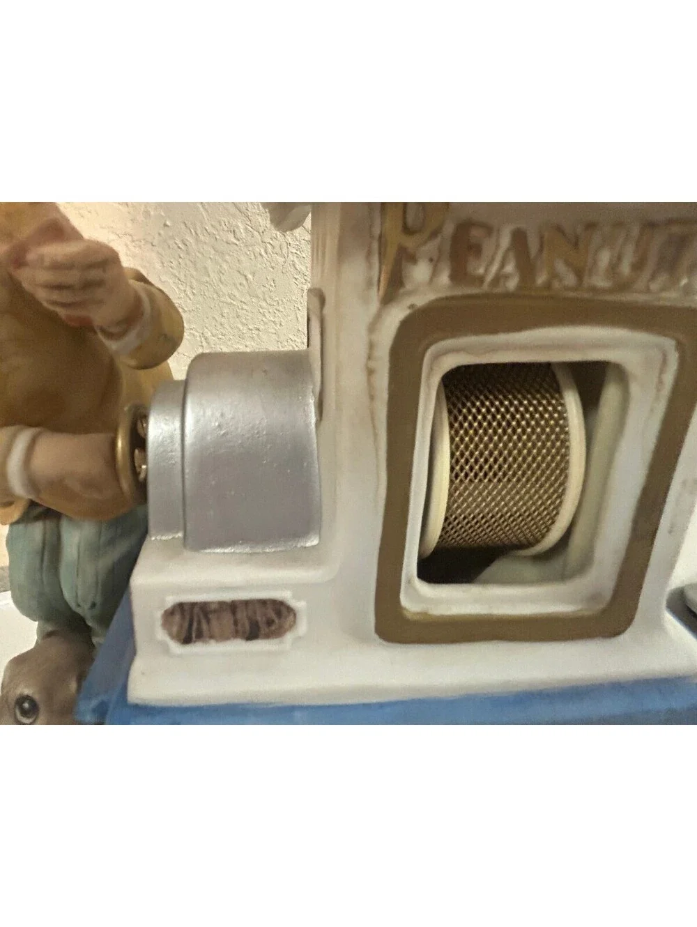 Vintage Peanut Vendor Figurine, Melody in Motion Musical Porcelain Non Working
